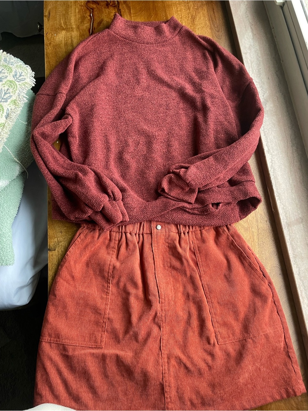 Rust Red Outfit Bundle Size Small Skirt and Tops - Picture 3 of 8
